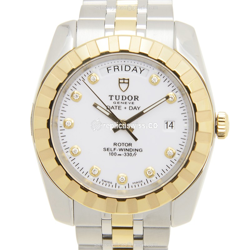 Tudor 23013-62113-10DI-WT CLASSIQUE Automatic 18kt Gold & Steel